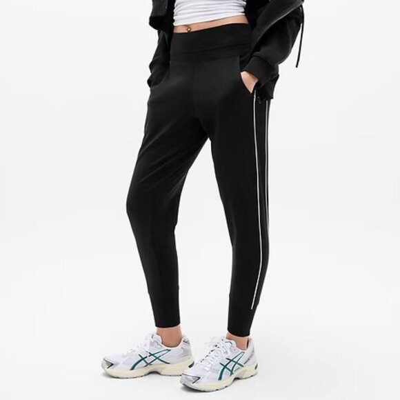 ATHLETA Venice Track Stripe Jogger Pant Sz XS Black w/White NEW w/o Tag #854423 - Picture 1 of 11